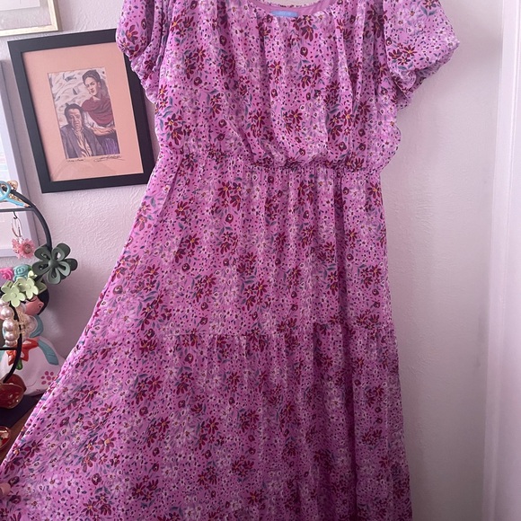 Draper James Lilac floral Dress, 1x - Picture 4 of 13